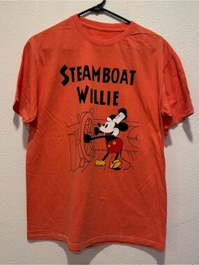 Disney "Steamboat Willie" Mickey Mouse Shirt Vintage Style Graphic Tee